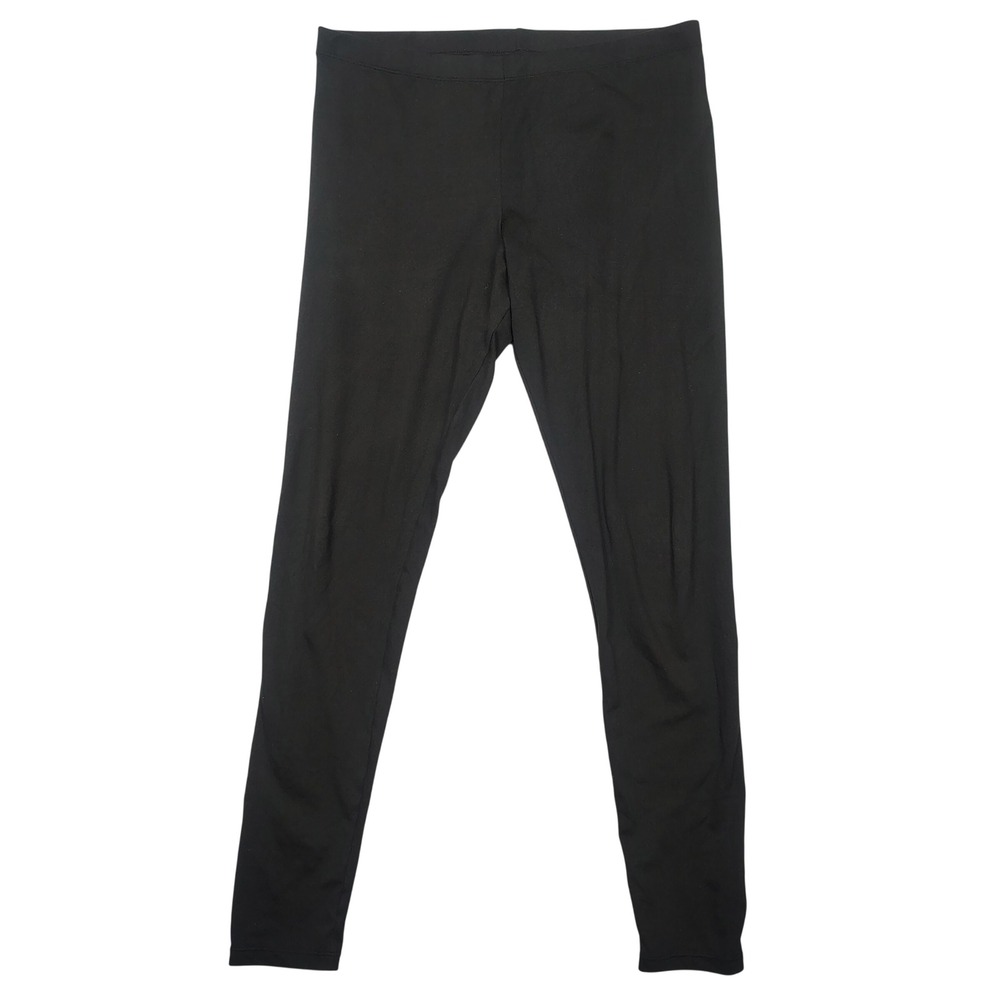 Felina Leggings Womens Large Black C2801 Solid Polyester Spandex